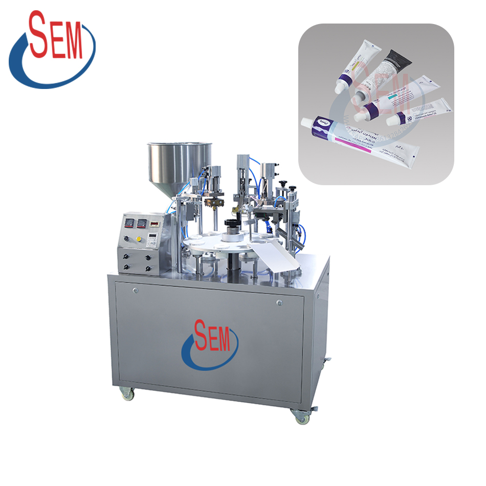 Semi-automatic aluminum metal tube filling and folding machine