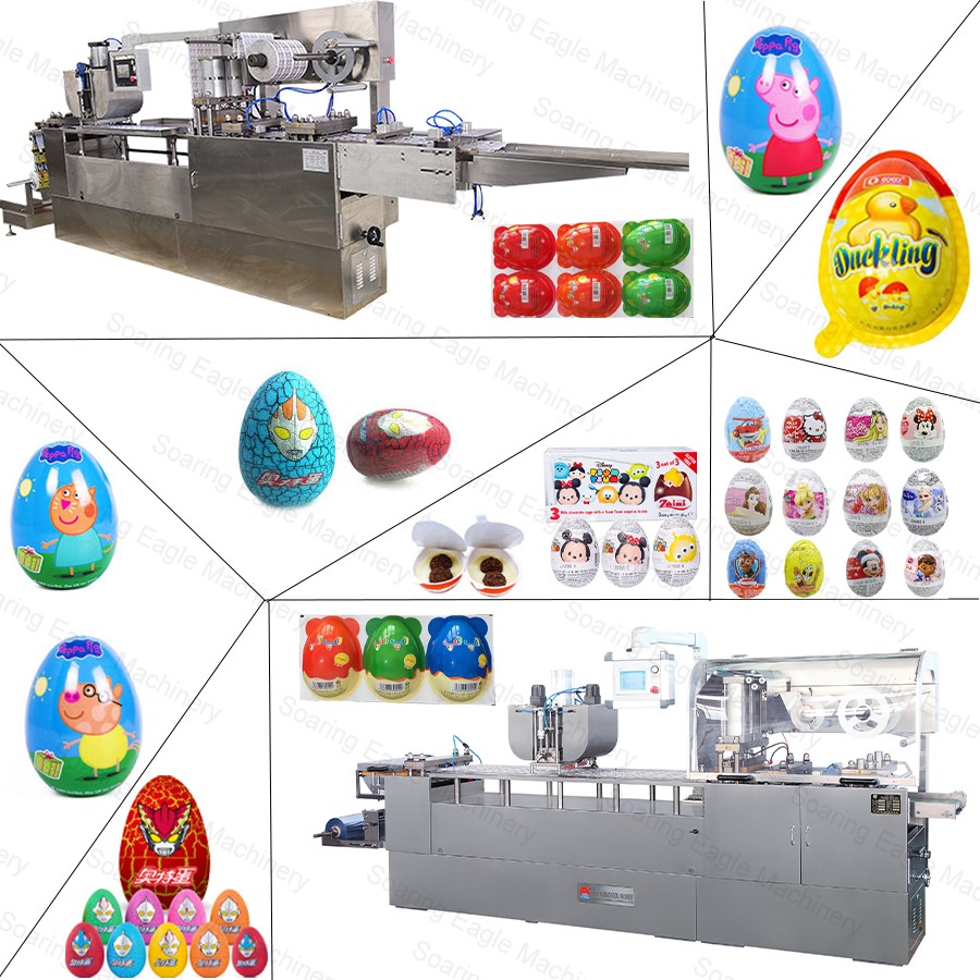 Cartoon style funny egg automatic hot chocolate blister packaging machine