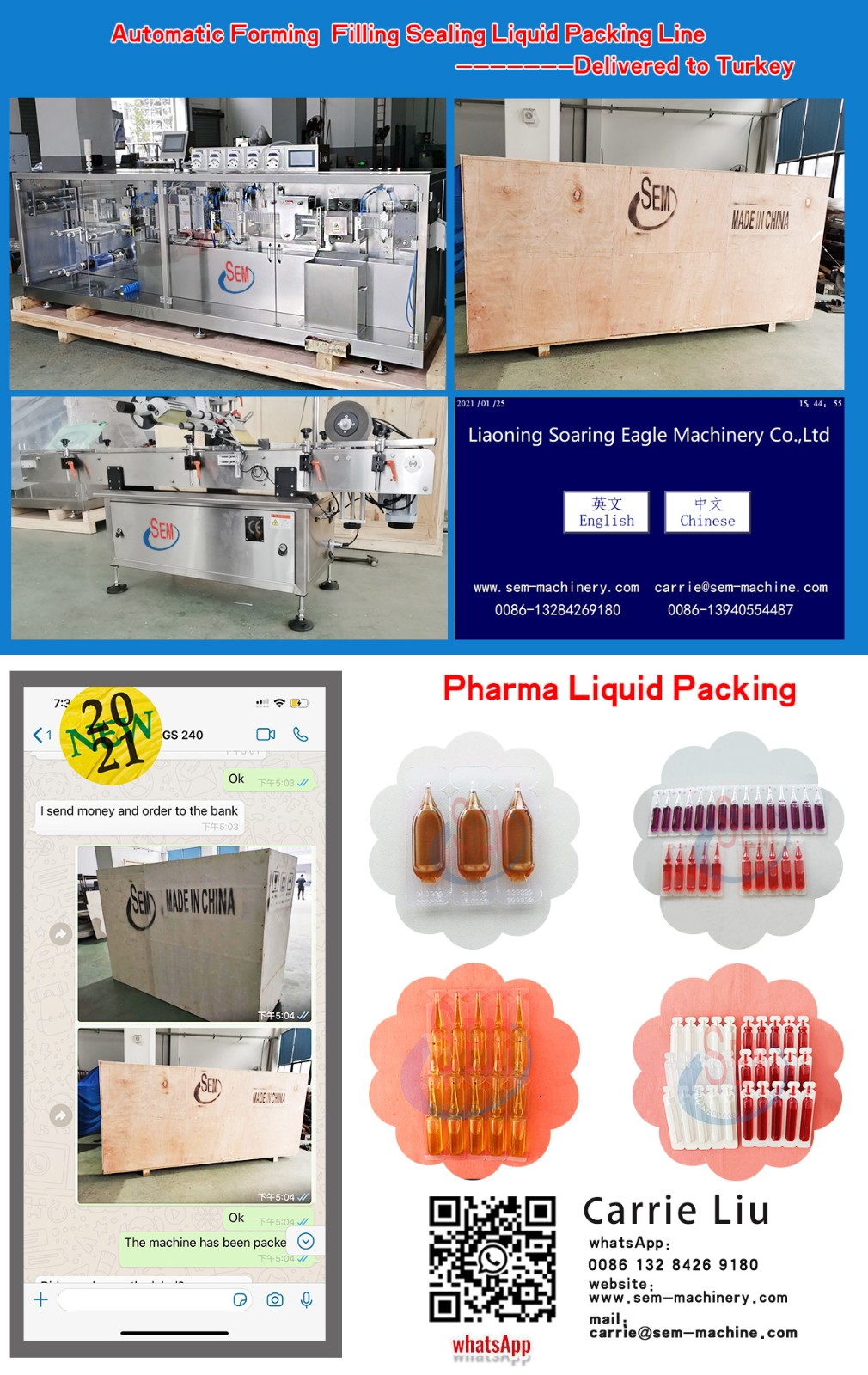 Automatic forming filling sealing liquid packing line—Delivered to Turkey