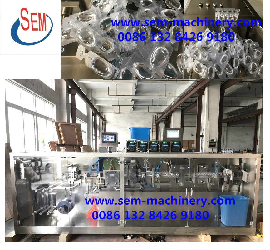 stand up plastic ampoule forming filling sealing cutting liquid packing machine