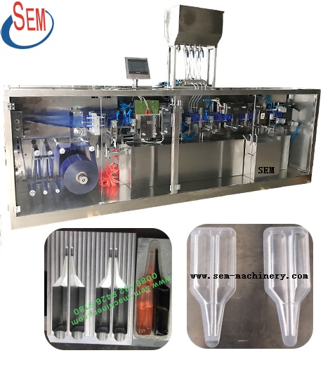 plastic vial twin pack liquid filling packing machine