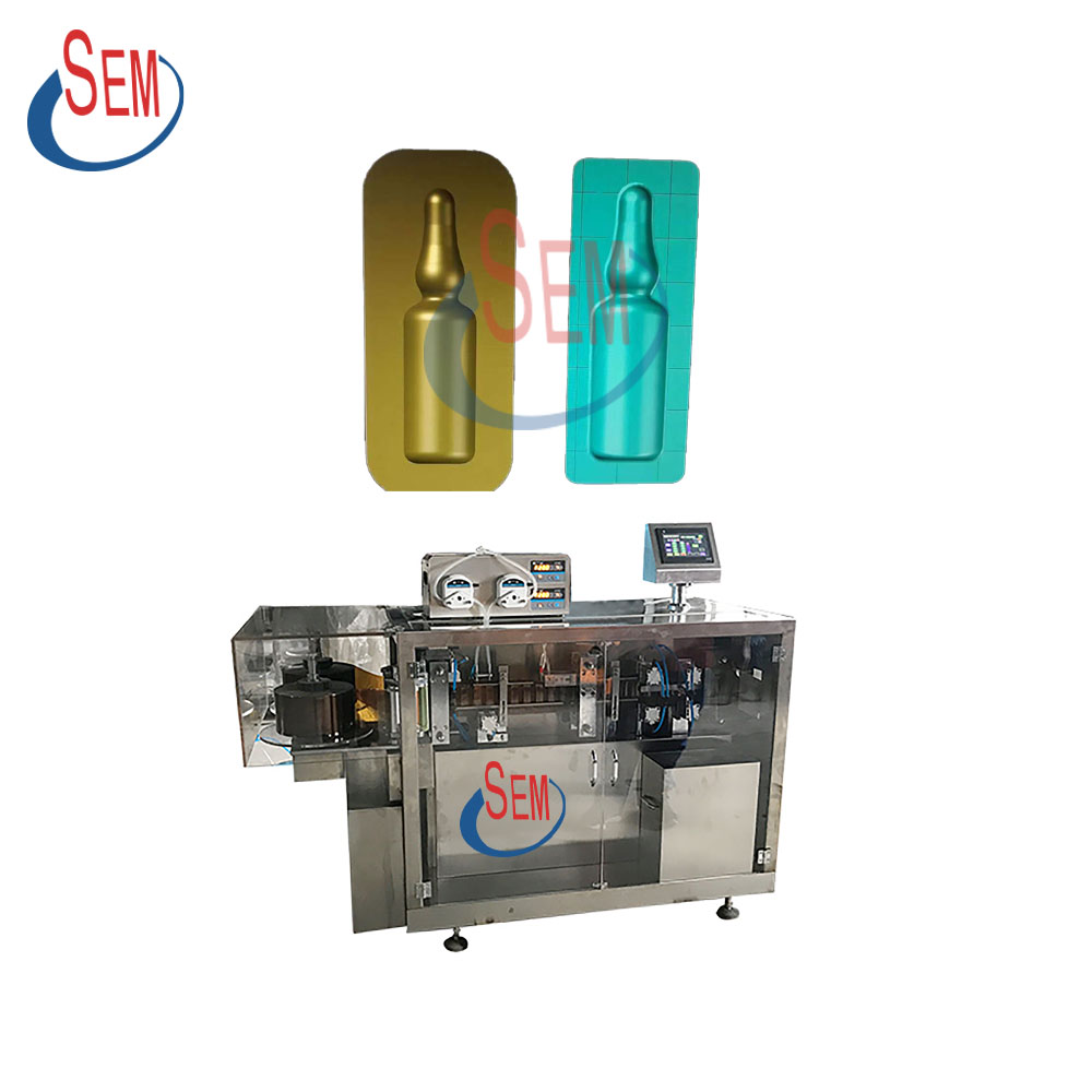 Automatic plastic bottle liquid filling sealing machine and labeling machine