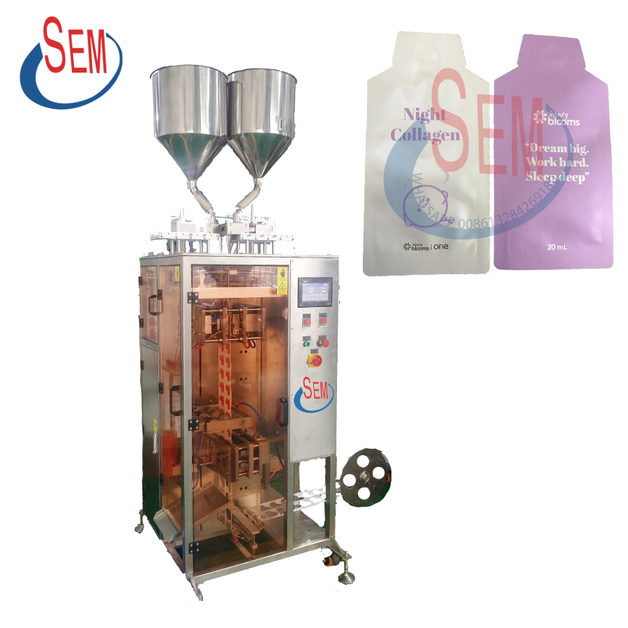 Automatic liquid paste gel cream jelly irregular shaped sachet pouch bag packaging machine