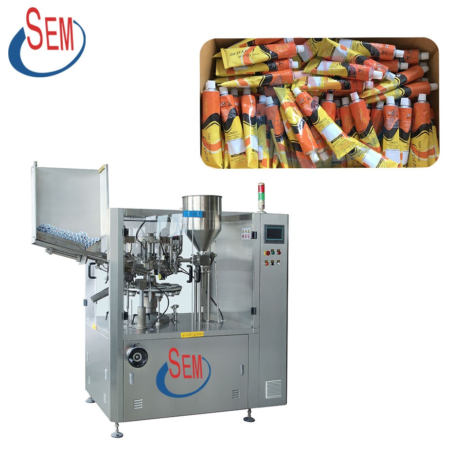 Aluminum tube filling and sealing machine