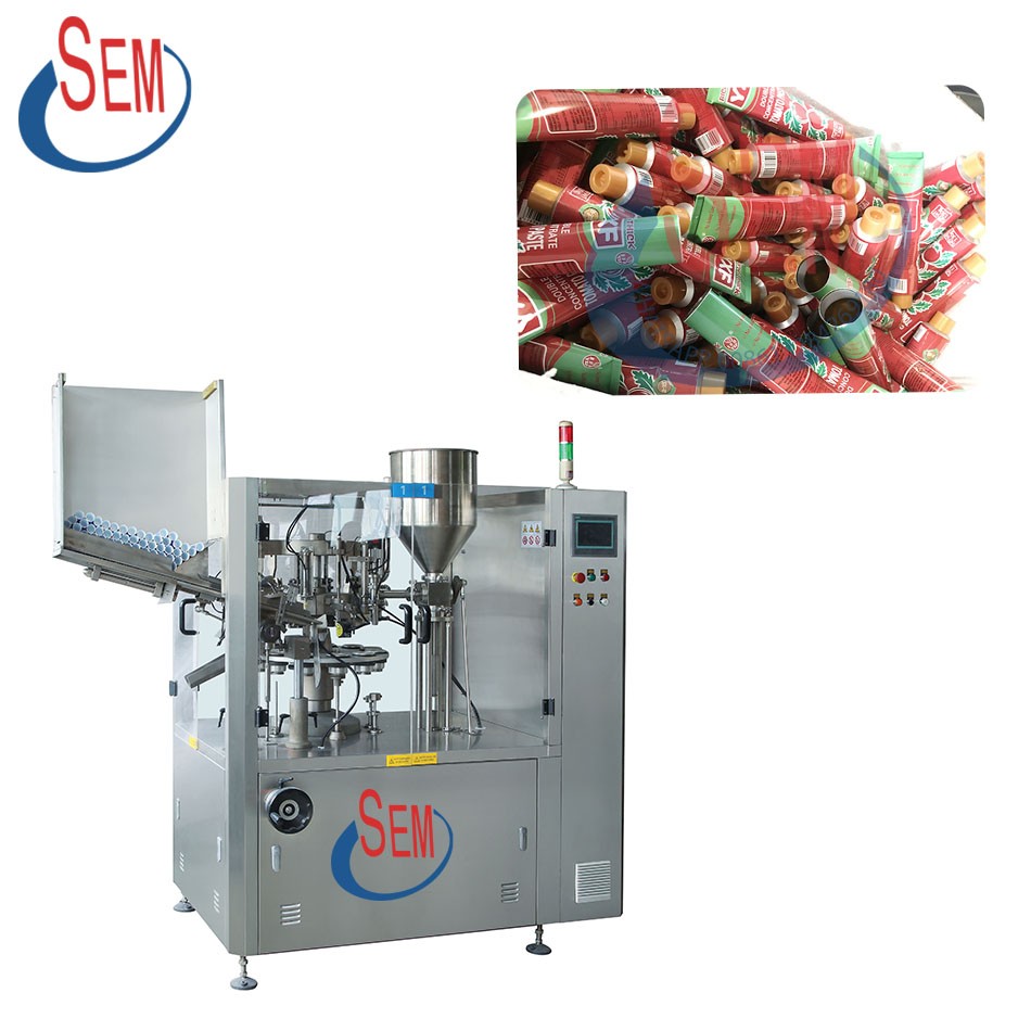 Aluminum tube filling and sealing machine