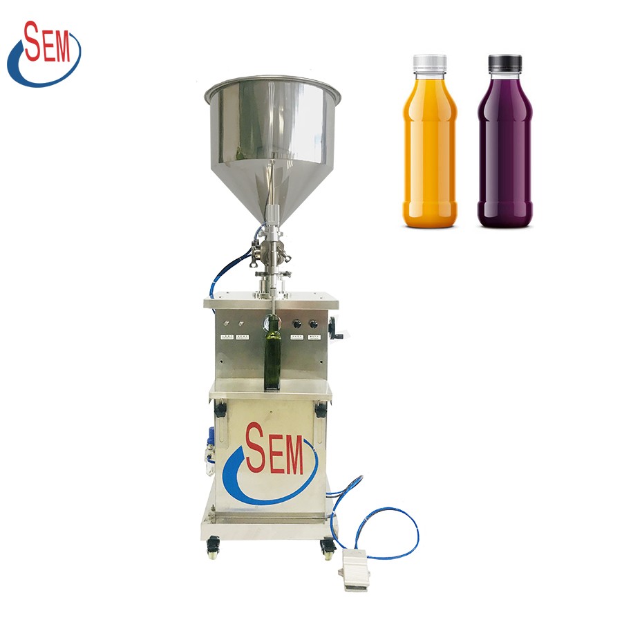 Semi-automatic filling labeling and capping machine