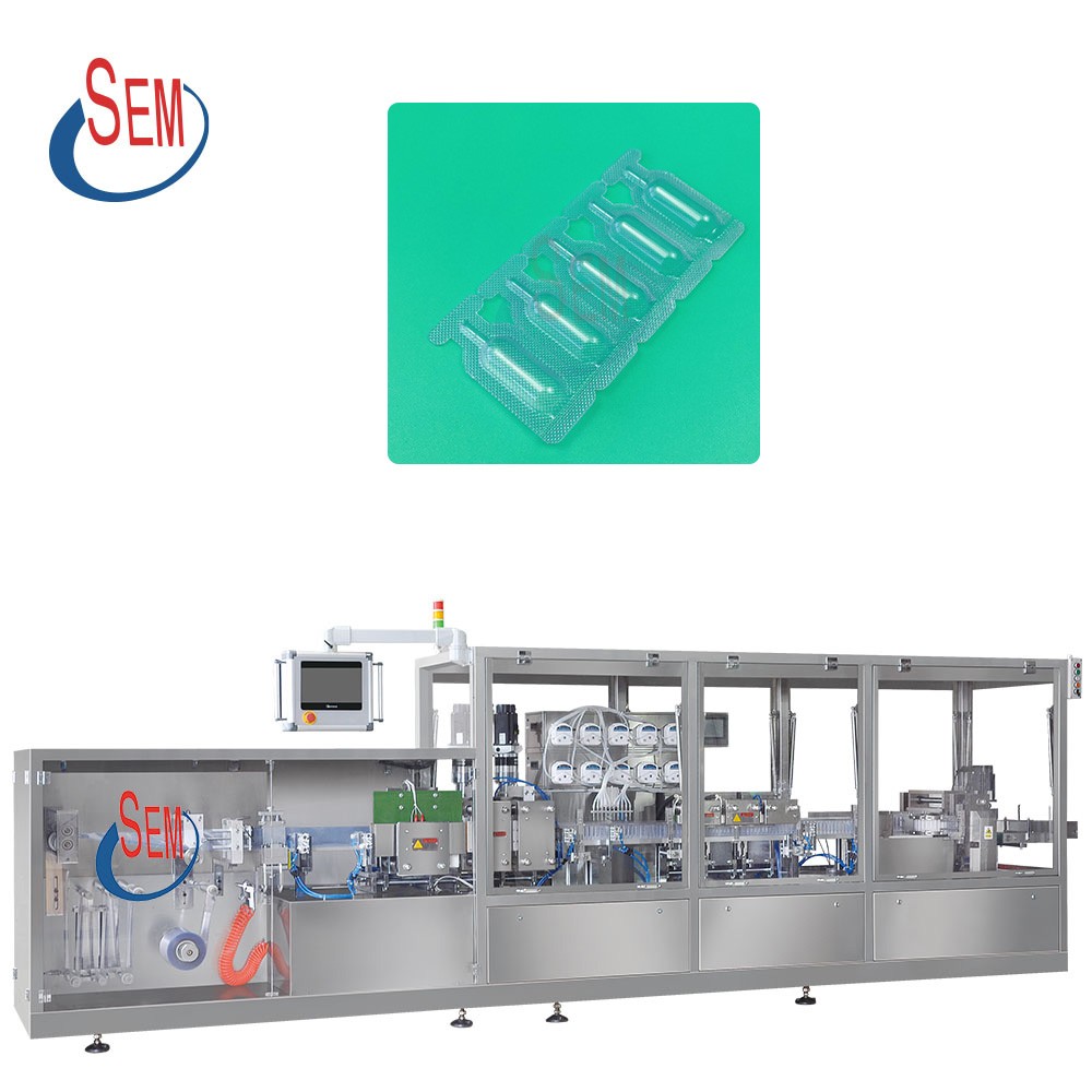 Automatic plastic ampoule liquid filling and sealing machine 