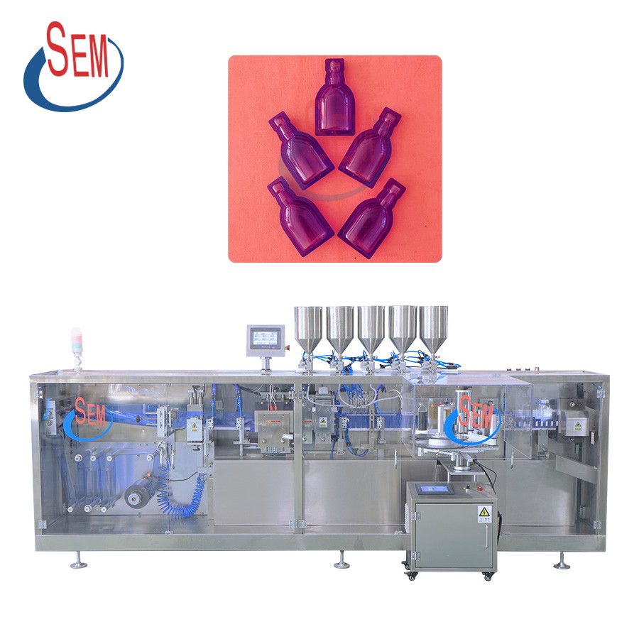 material liquid plastic bottle mini liquid form ampoule forming filling sealing machine