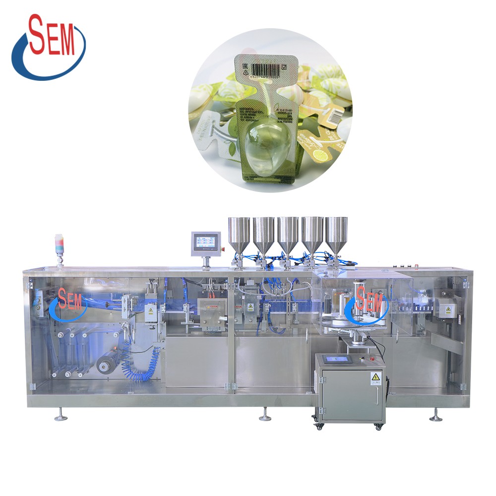 Automatic mini plastic olive oil ampoule forming, filling and sealing machine