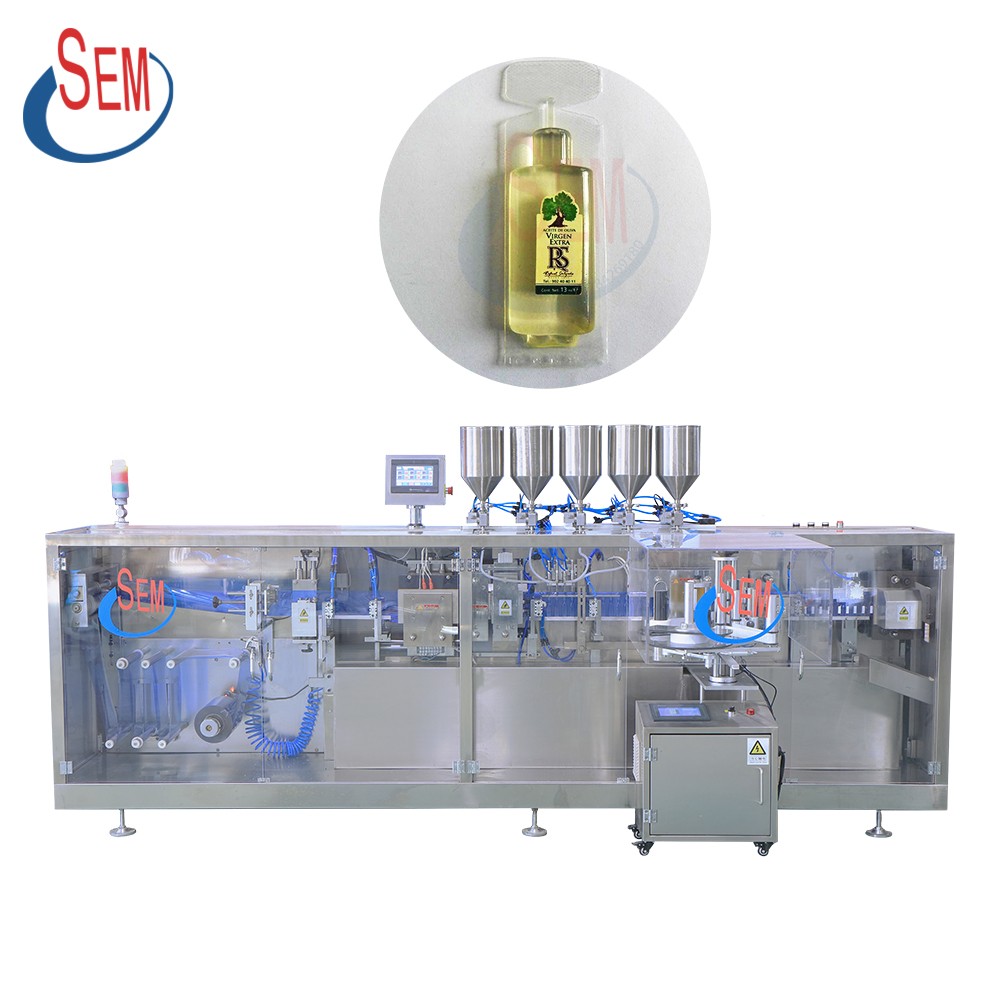 Olive oil monistic packaging 10ml plastic ampoule filling and sealing machine