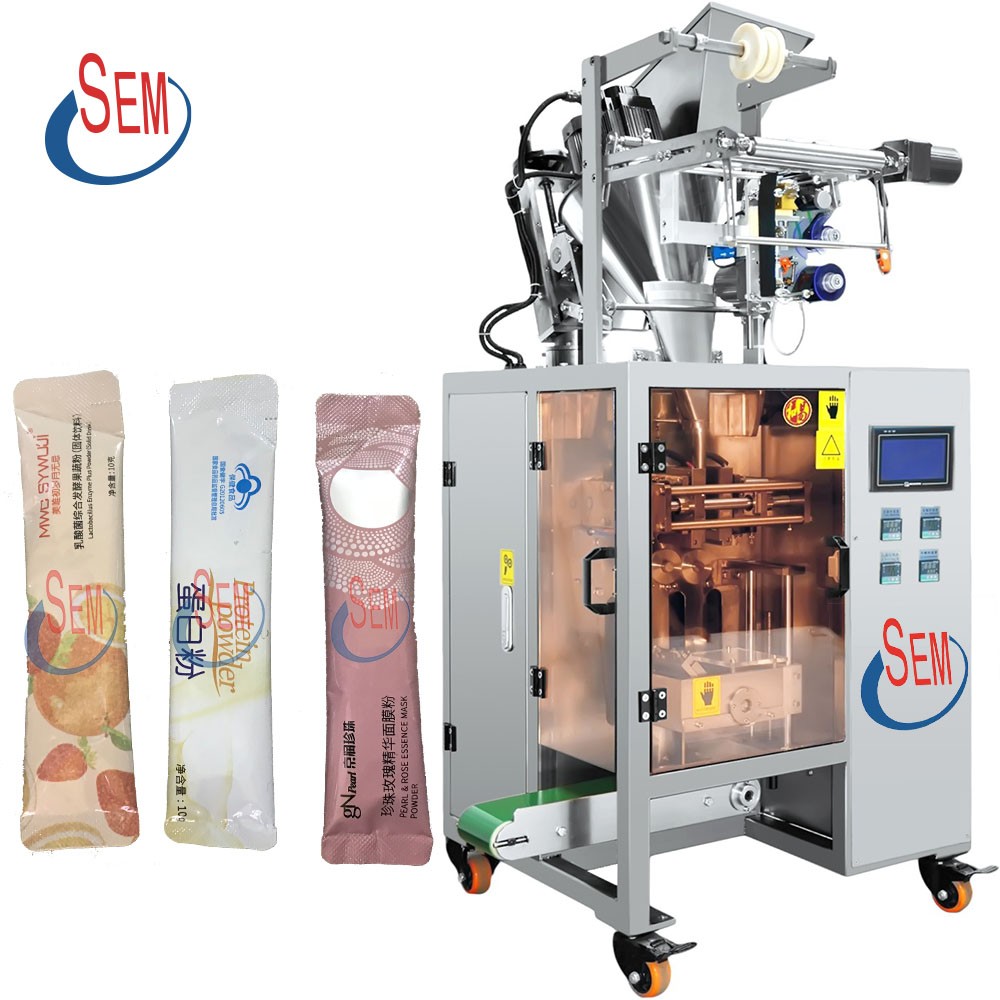 Automatic multi-functional vertical sachet powder sealing, filling and packaging machine: