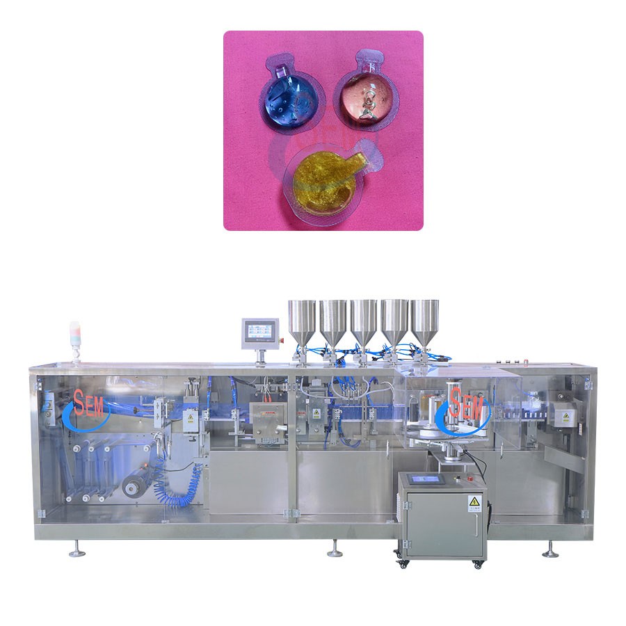 Automatic plastic ampoule filling and sealing machine: