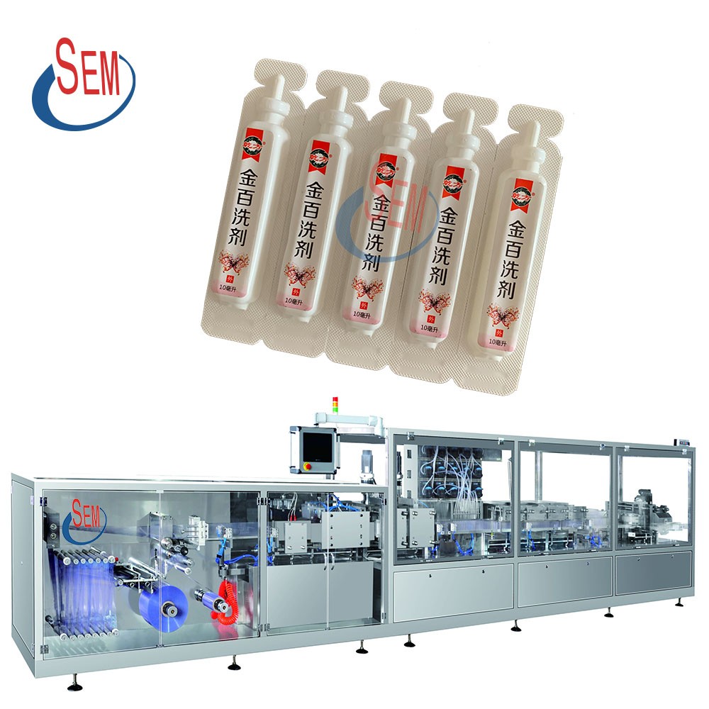Automatic high-dose plastic ampoule filling and sealing machine