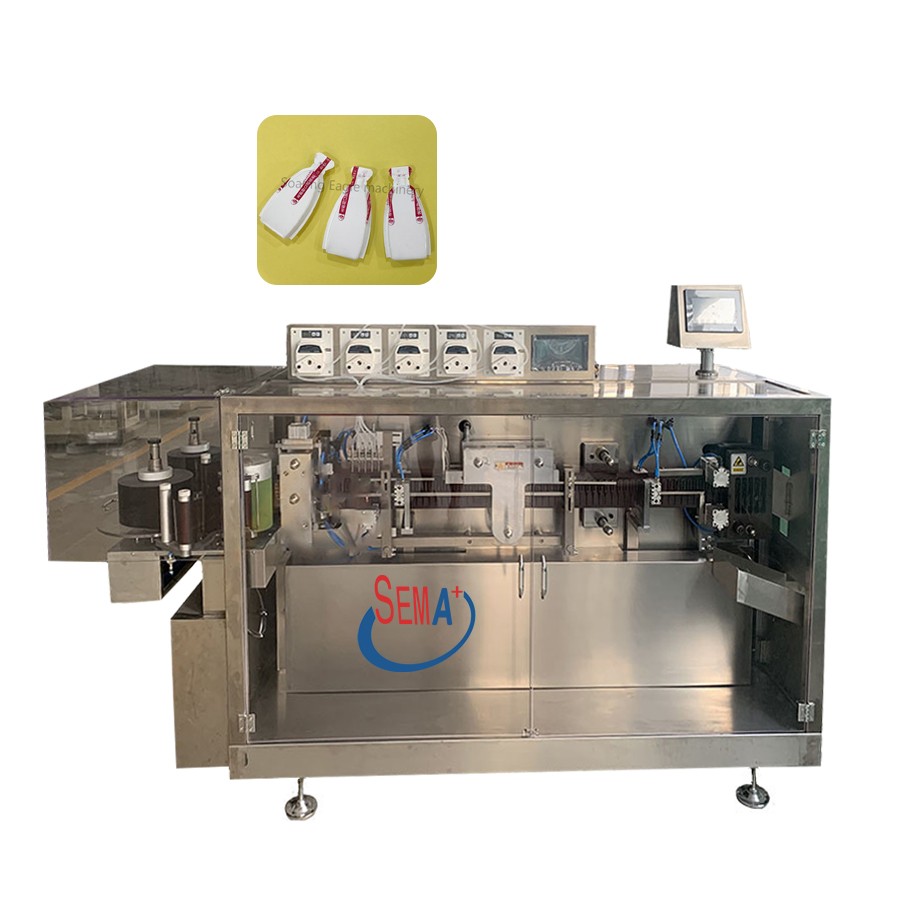Automatic Liquid Chocolate mold cup filling and sealing machine / Blister capsule packing machine for jam honey