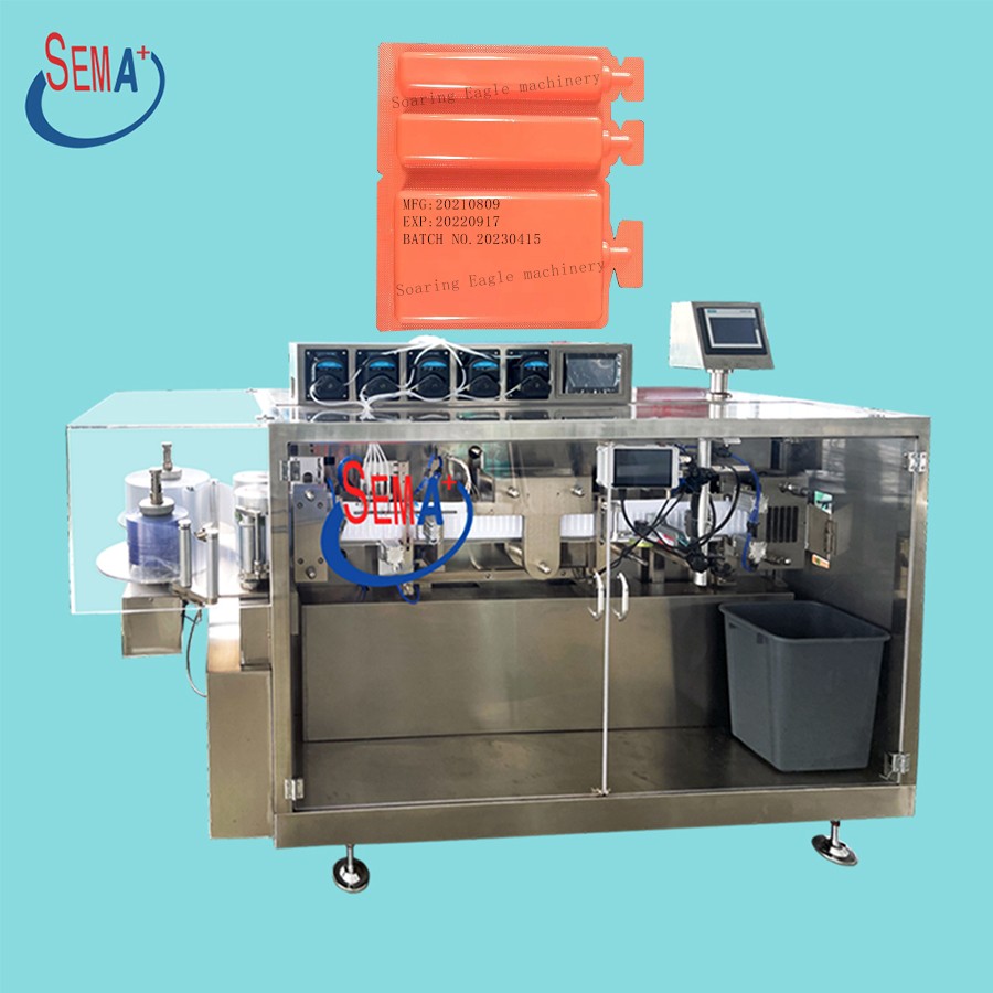 Fully automatic continuous oral liquid labeling liquid filling and sealing machine