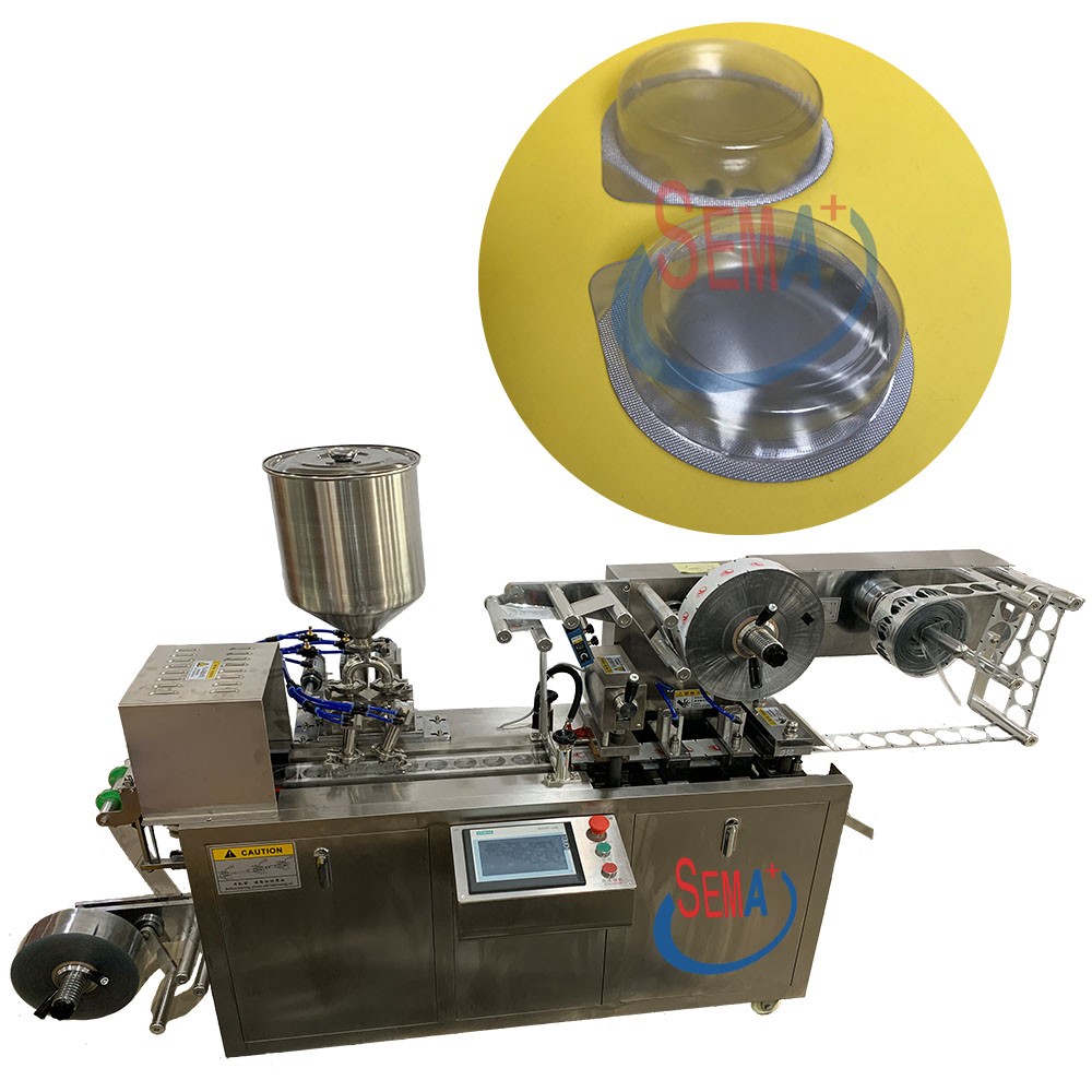 Automatic alu plastic mini blister forming jam filling and sealing machine