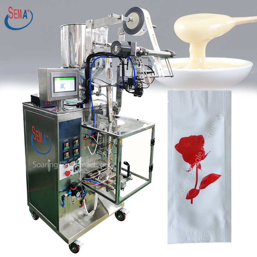 Cream Sachet Liquid Soya Milk Bee Honey Small Vertical Filling Sealing Packing Packaging Machine