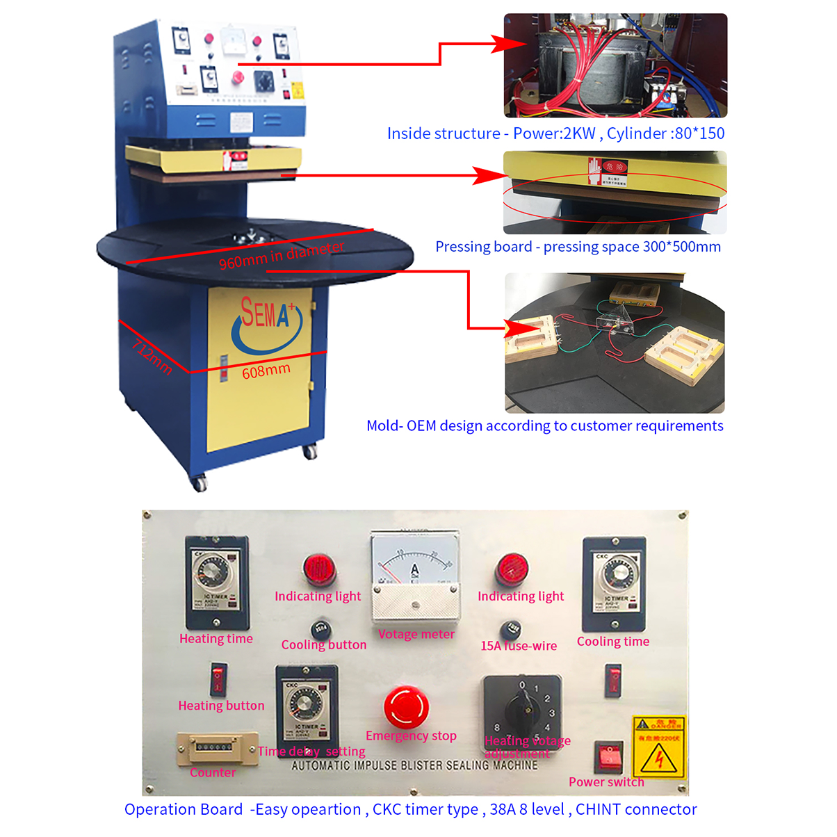 Small desktop blister paper sealing machine