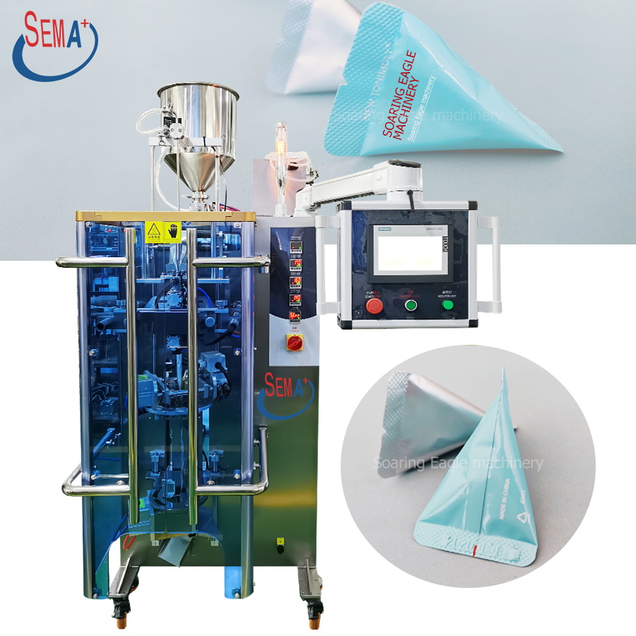 auto liquid filling machine triangle bag liquid packing machine small paste cream bag packing machine