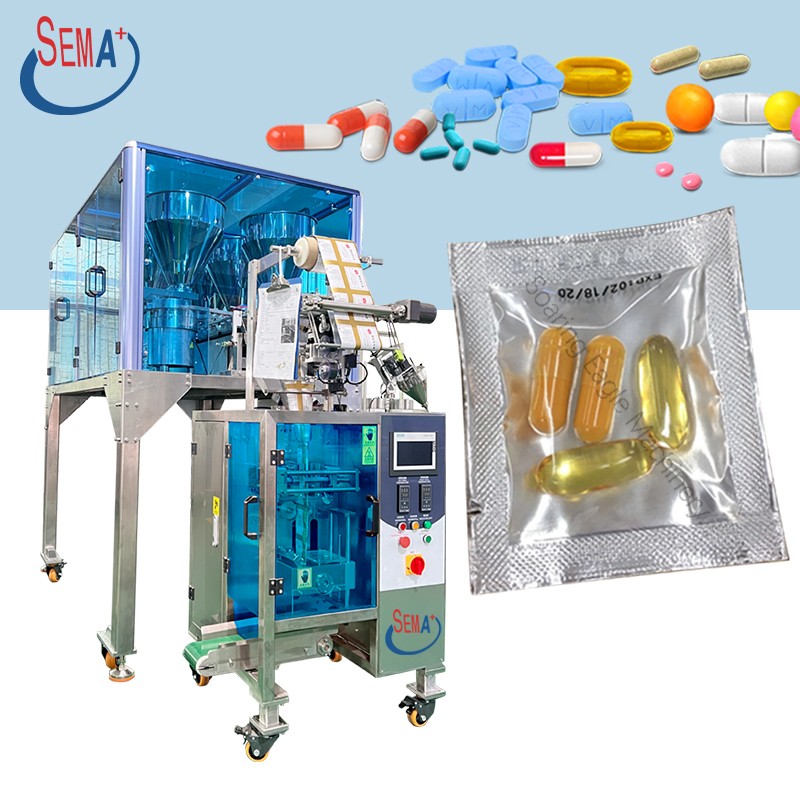 Automatic Sachets Medicine Pill Capsule Packing Machine 3/4 Side Sealing and pillow back sealing