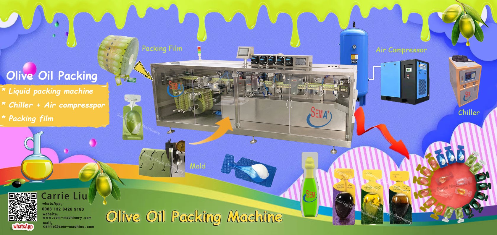 Olive oil liquid forming filling sealing packing machine 