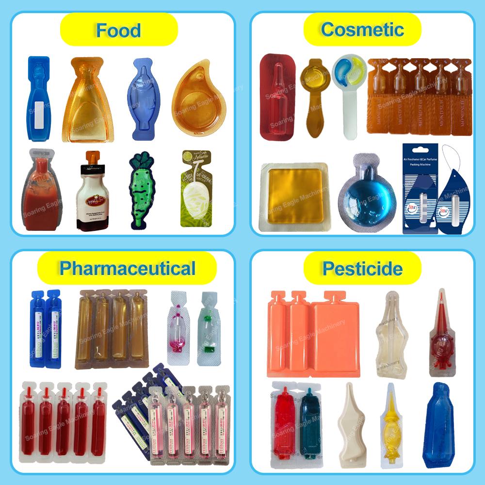 Honey liquid cute water drop bottle shape forming filling sealing packing machine