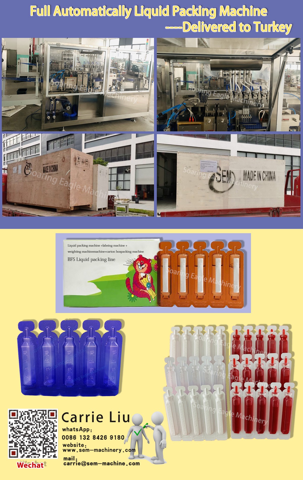 Full automatically liquid packing machine—delivered to Turkey