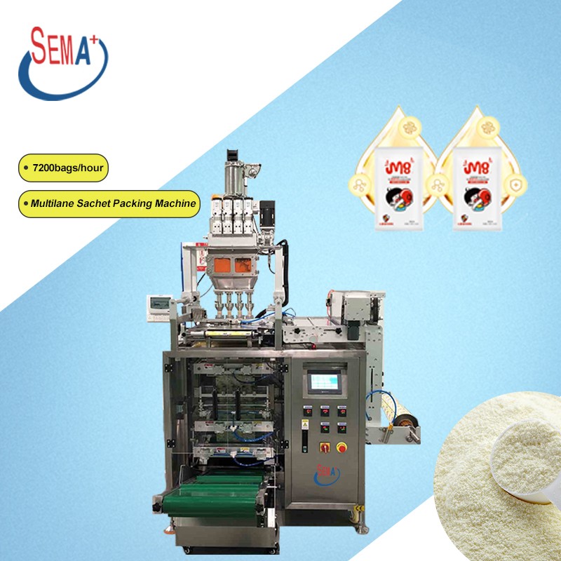 Multilane 4 lane milk coffee powder sachet packing packaging machine