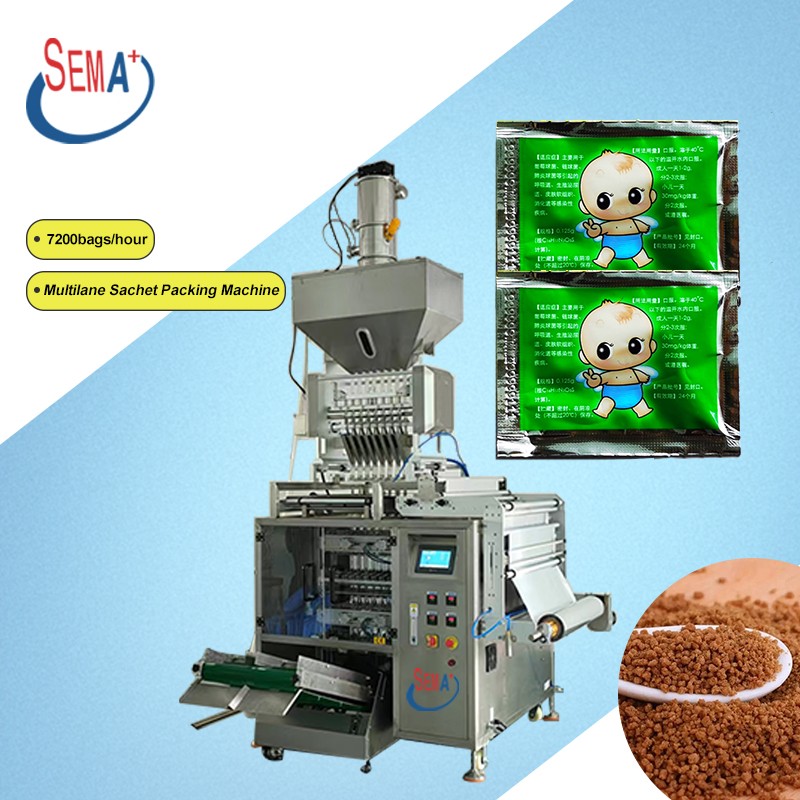 High quality multilane 2 4 6 8 lanes powder granule sachet packing machine