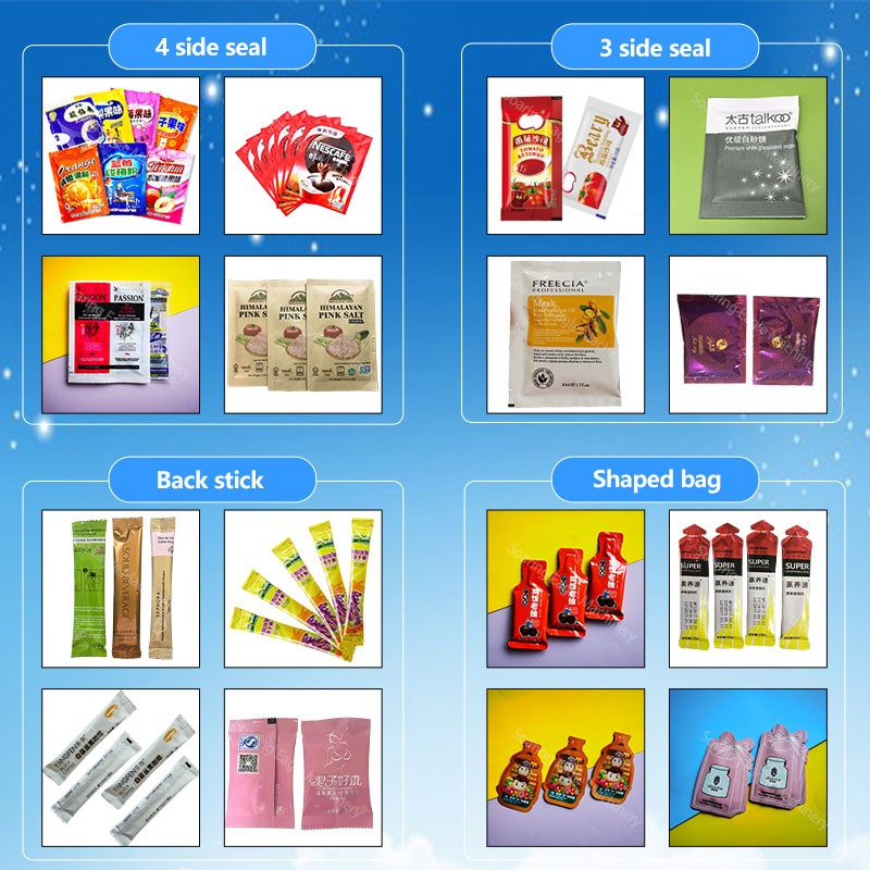 Back stick multilane milk coffee food fruit powder sachet packing machine