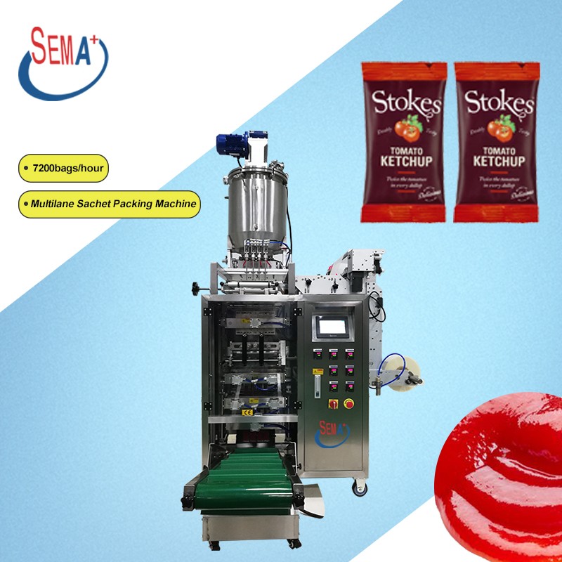 High speed liquid and cream multilanes four lanes sachet packing machine