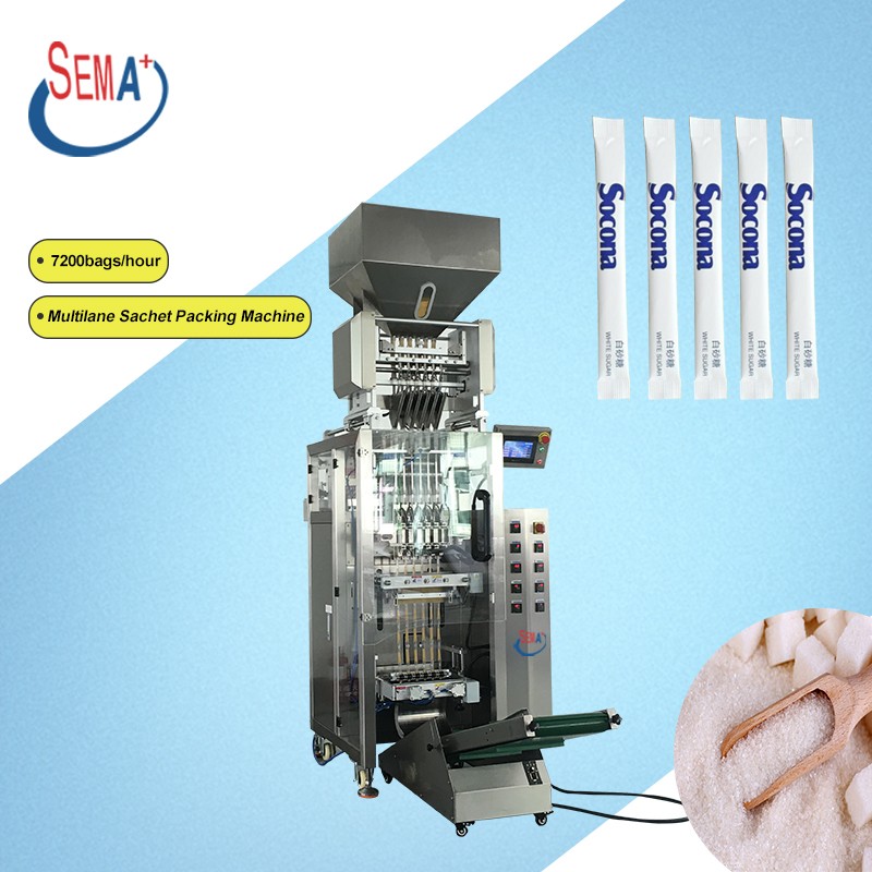 Multi lanes granule salt suger filling sachet packing machine