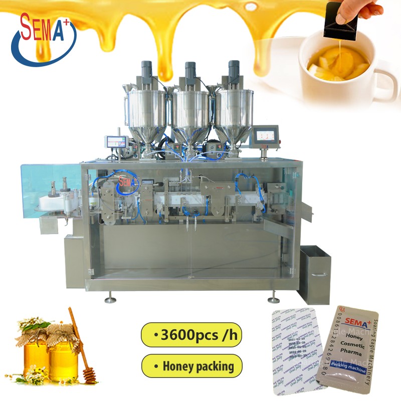 Honey folding snap liquid easy open packing machine with date number