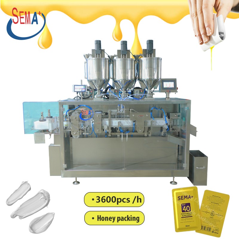 Handcream cosmetic folding easy to carry snap card open liquid packing machine 