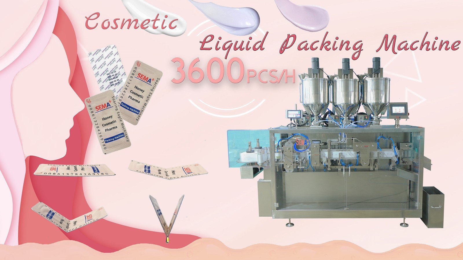 Easy open cosmetic packing machine