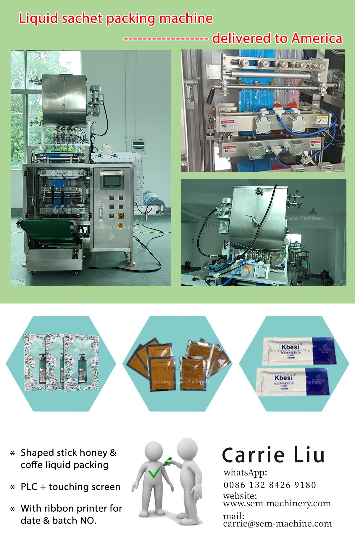 Automatic 4 side sealing sachet packing machine—— delivered to USA