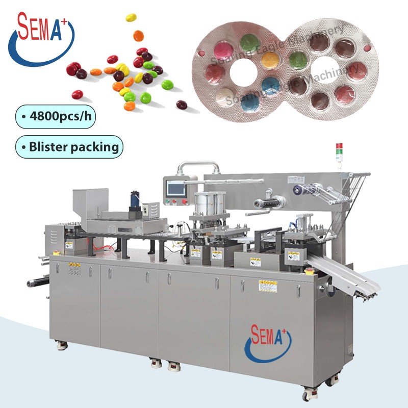 High speed fully automatic flat plate capsule pills candy filling sealing packaging tablet blister packing machine