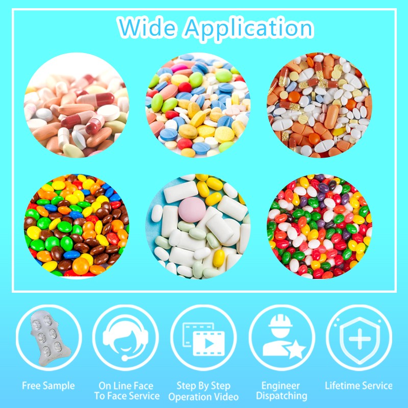 High speed fully automatic flat plate capsule pills candy filling sealing packaging tablet blister packing machine
