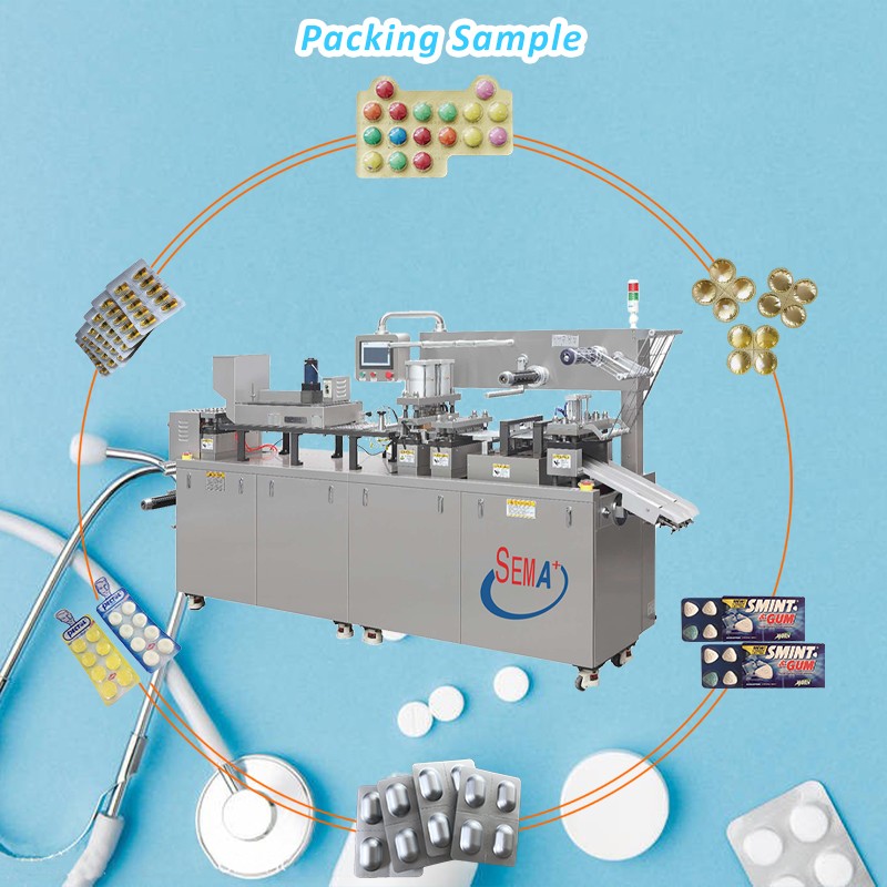 High speed fully automatic flat plate capsule pills candy filling sealing packaging tablet blister packing machine