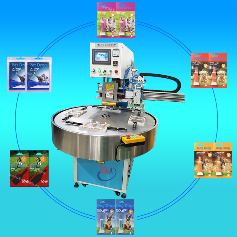 Pet drop sealing  semi automatic round plate blister packaging machine