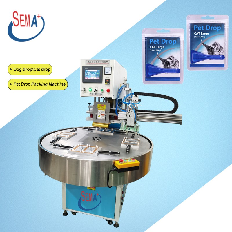 Pet drop sealing  semi automatic round plate blister packaging machine