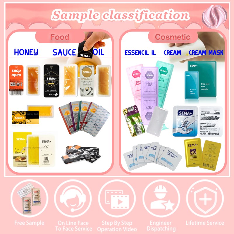 10g 14ml cosmetic cream easy open card type snap sachet ampoule mono dose blister packing machine
