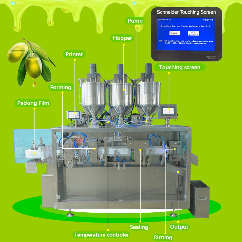 Automatic jelly olive oil easy open sachet packing machine