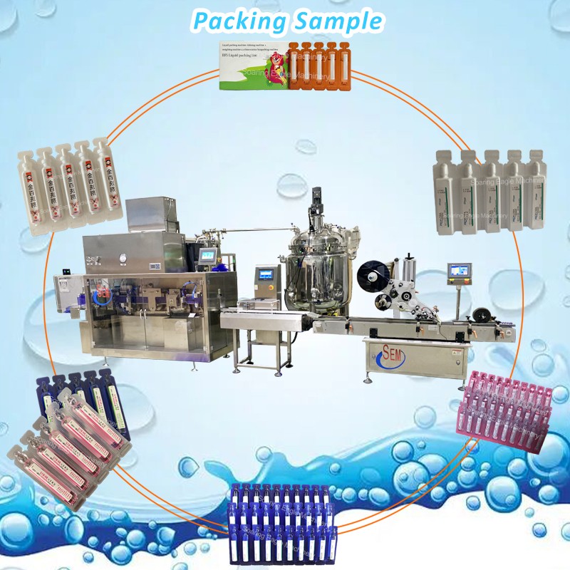 Plastic ampoule form fill seal machine packing line for pharm liquid