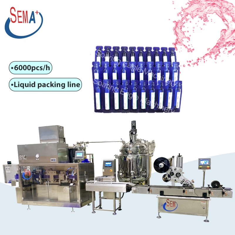Plastic ampoule form fill seal machine packing line for pharm liquid