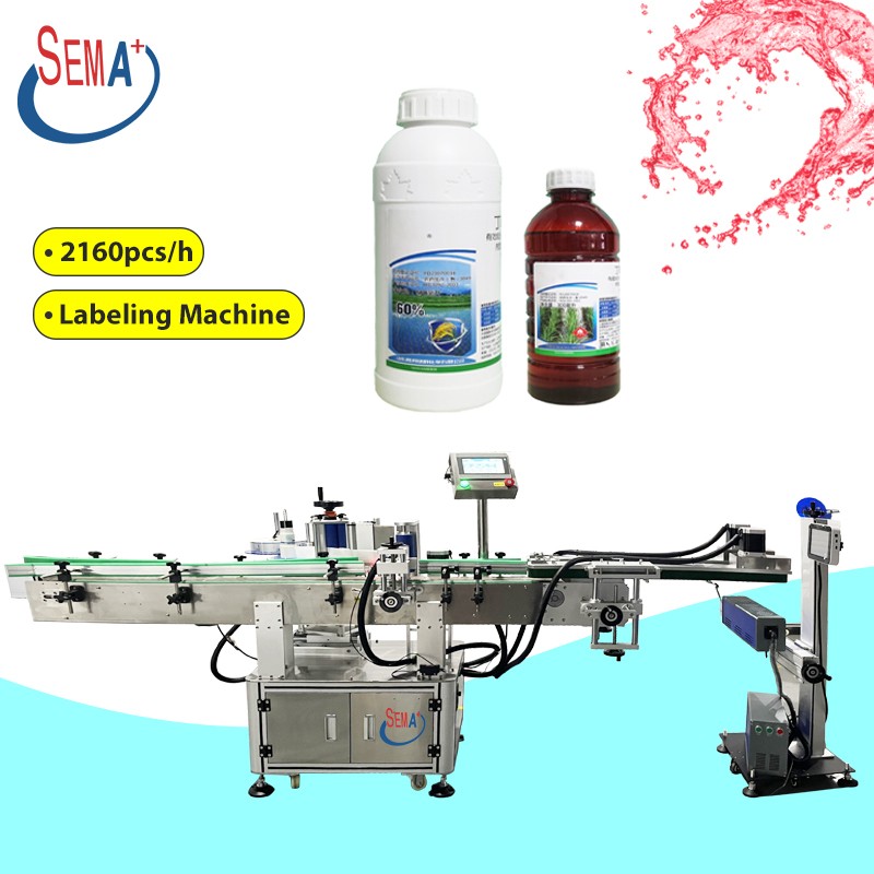 Automatic tube sticker labeler shampoo pesticide round bottle wrap around labeling machine