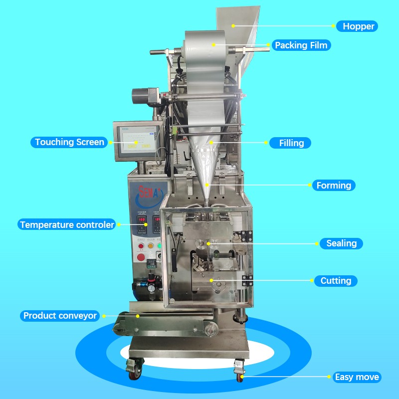 High speed milk coffee powder 4 side sealing sachet packing machine