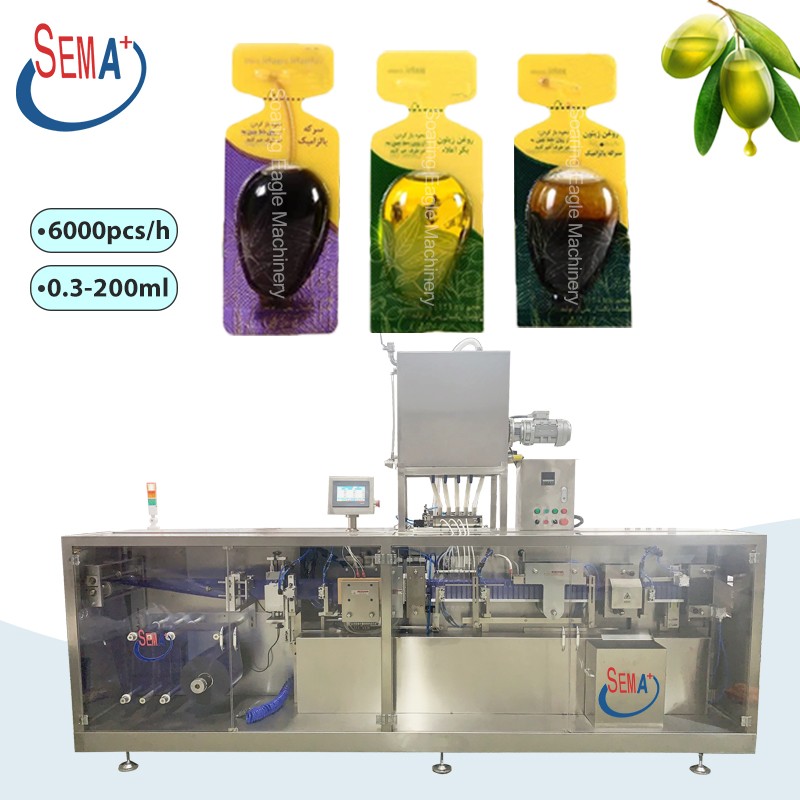 Automatic Olive Oil Cosmetic Pharmaceutical Single Dose Several Pieces Linking together Liquid Packing Machine