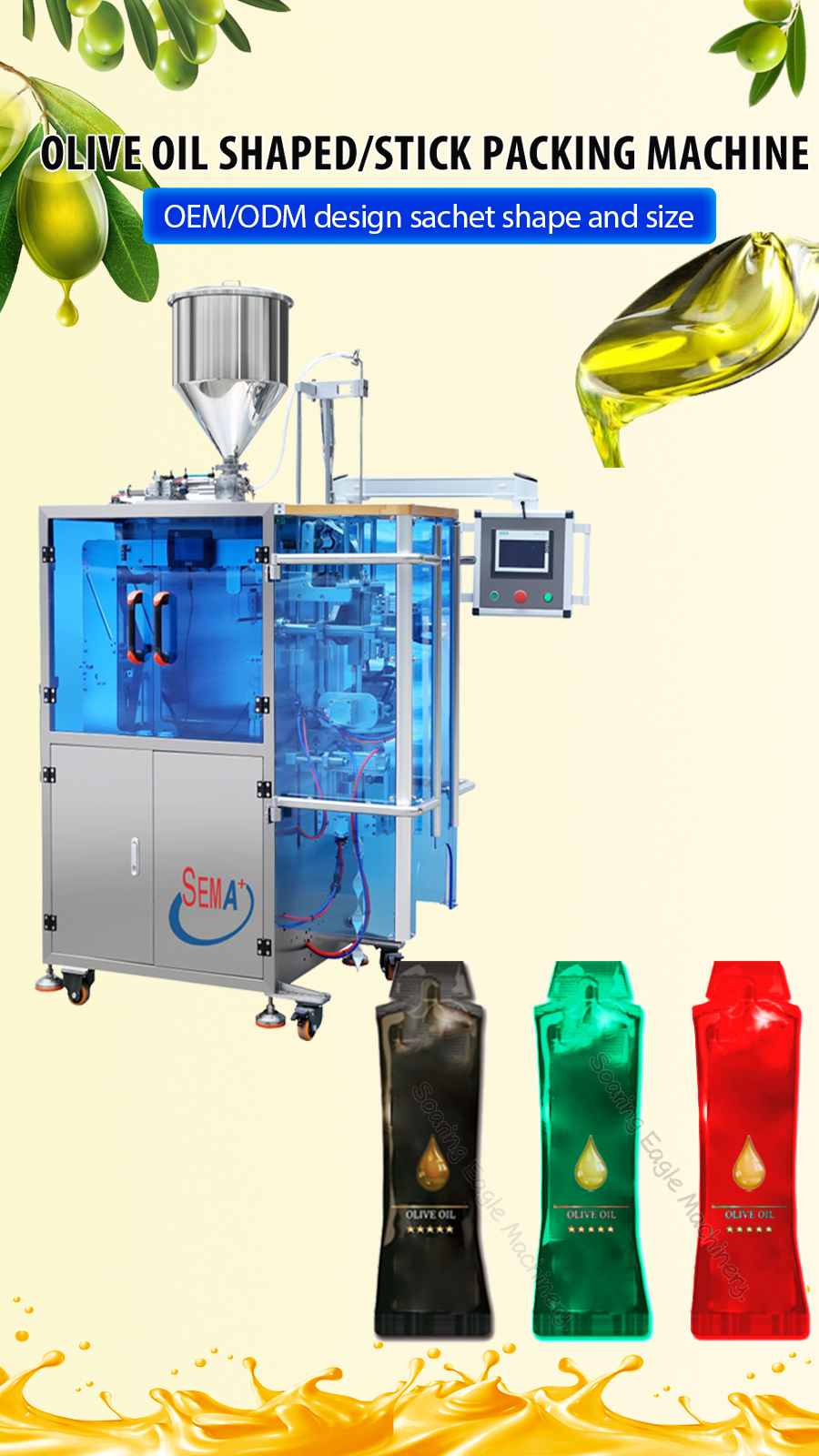 Olive Oil Energy Gel Sachet Packing Machine