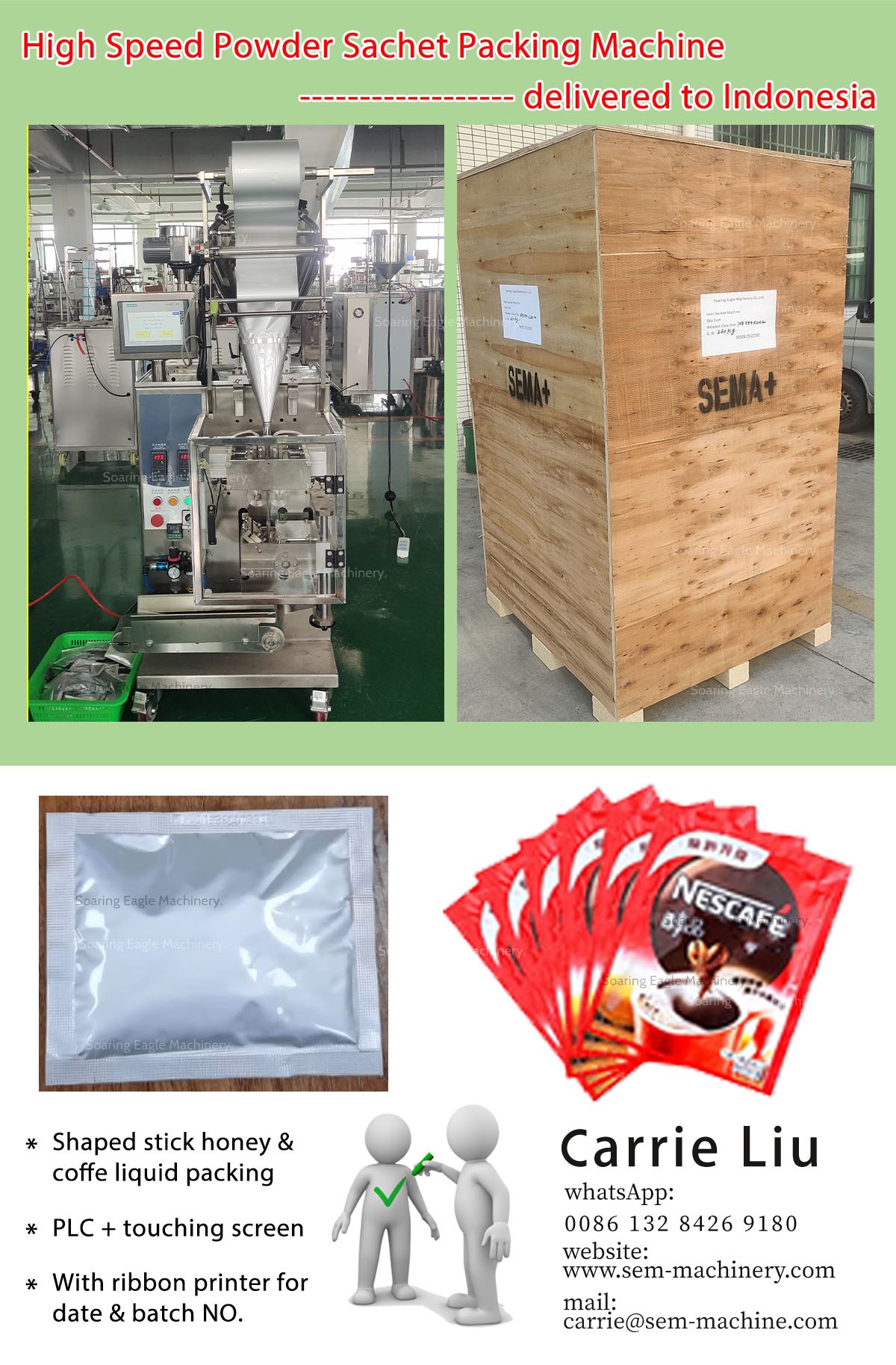 Automatic high speed powder sachet packing machine ——Delivered to Indonesia